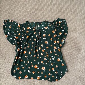 loose comfortable green blouse
